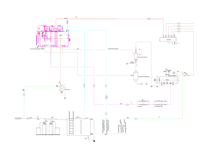 Steam boiler with deaerator system diagram
