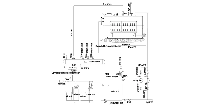 14 ton electric steam boiler system diagram
